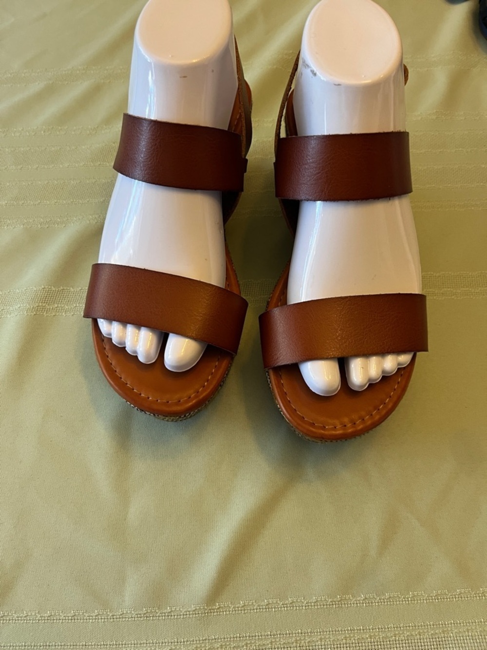 Maurices Brown Double-Strap Leather Sandals